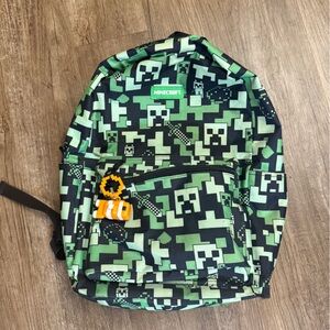 Minecraft Green and Black Pixelated Backpack.
